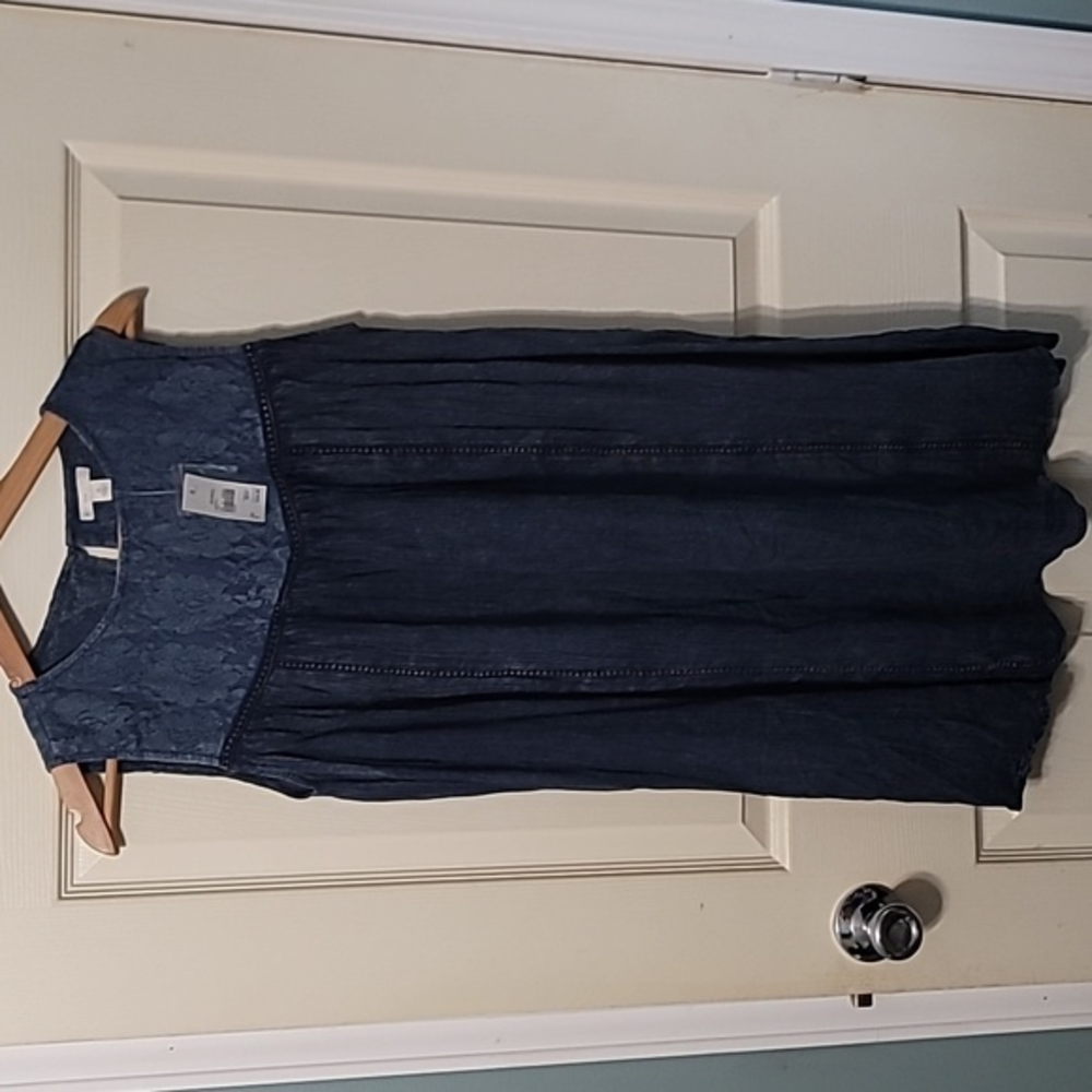 Est. 1946 Faux Denim & Lace Lightweight Dress Women's‎ S NWT
